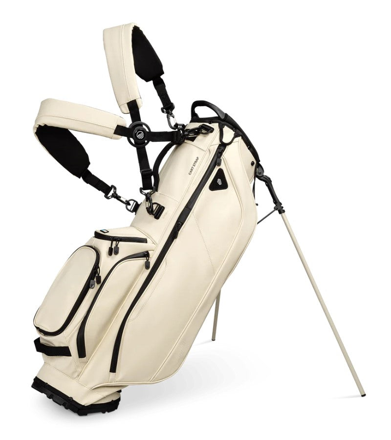 Load image into Gallery viewer, Sunday Golf Ryder Stand Bag Cream Vegan Leather
