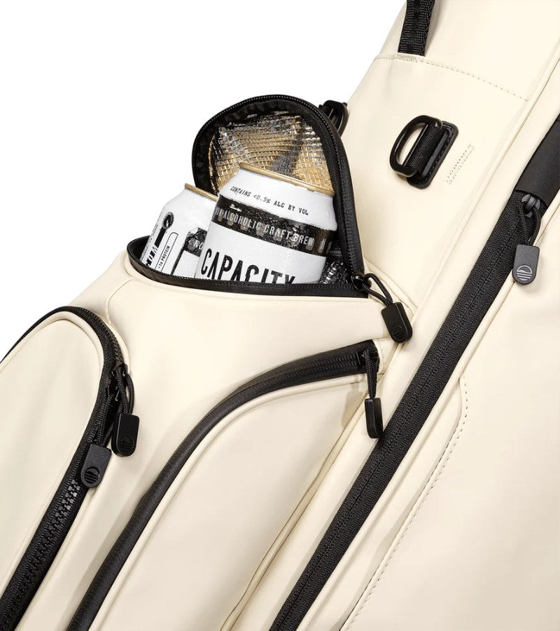 Load image into Gallery viewer, Sunday Golf Ryder Stand Bag Cream Vegan Leather Cooler
