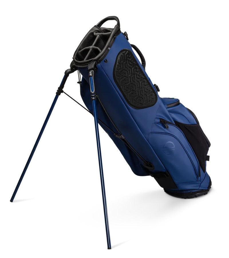 Load image into Gallery viewer, Sunday Golf Ryder Golf Stand Bag Navy Vegan Leather (Bag Height 35&quot;)
