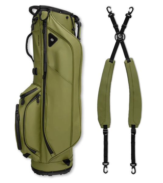 Sunday Golf Ryder Stand Bag Olive Leather Upright