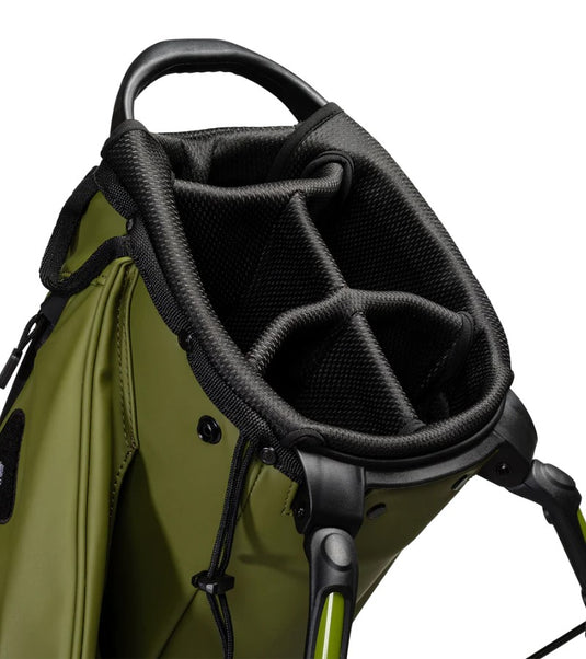 Sunday Golf Ryder Stand Bag Olive Leather Divider