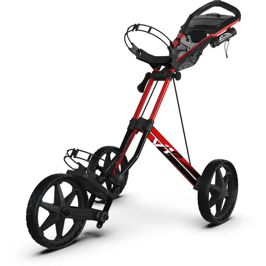 Sun Mountain Speed Cart V1R Golf Push Cart Black-Fire Red