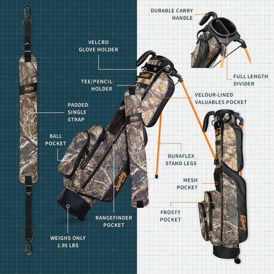 Sunday Golf Loma Golf Stand Bag Mossy Oak Country DNA