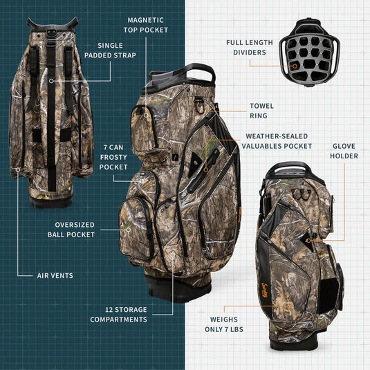 Sunday Golf Big Rig Cart Bag Mossy Oak Country DNA Camo (Bag Height 36")
