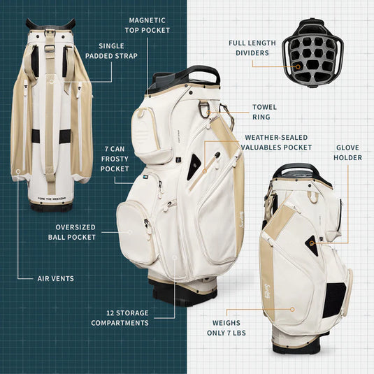 Sunday Golf Big Rig Cart Bag Toasted Almond (Bag Height 36