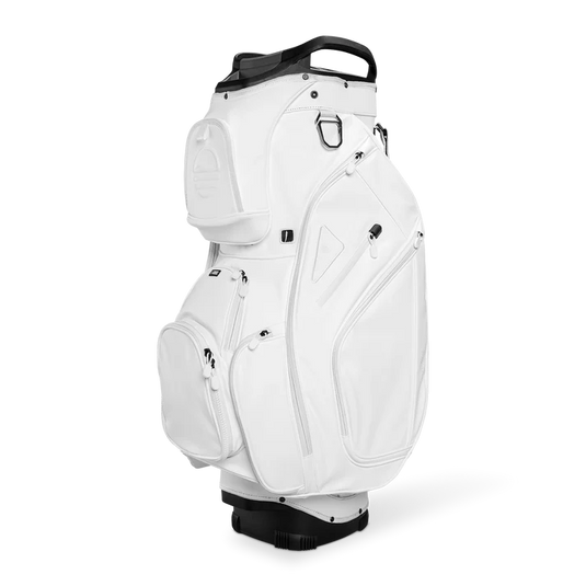 Sunday Golf Big Rig Cart Bag White Leather (Bag Height 36