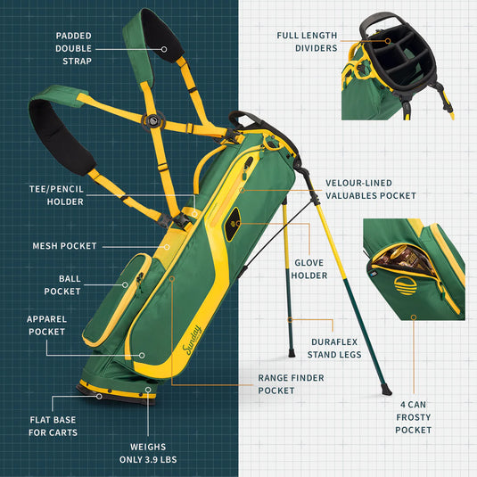 Sunday Golf El Camino Golf Stand Bag Grellow (Bag Height 34