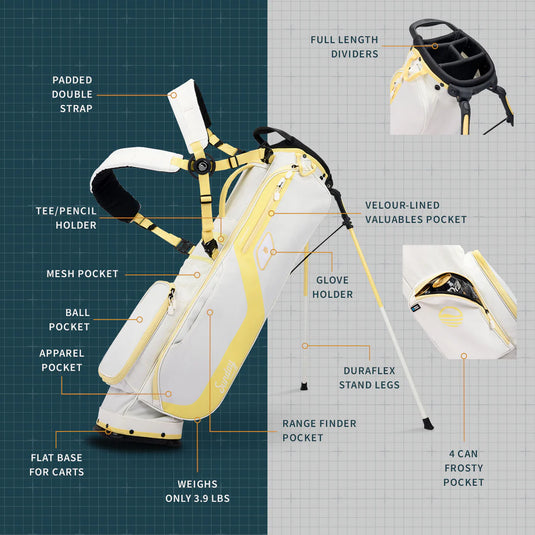 Sunday Golf El Camino Stand Bag Mindy Lemon Bag Height 34