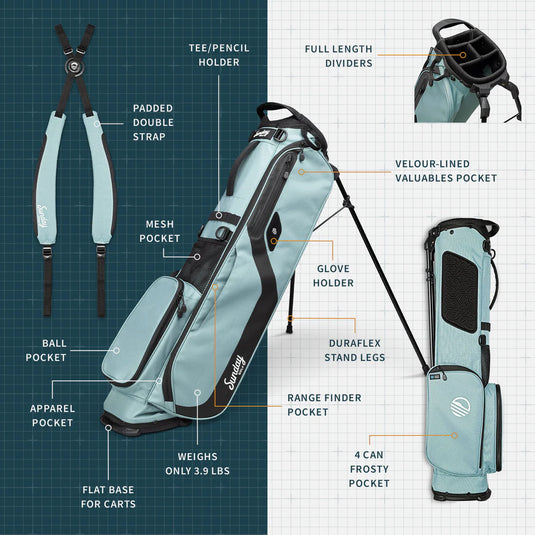 Sunday Golf El Camino Golf Stand Bag Seafoam (Bag Height 34