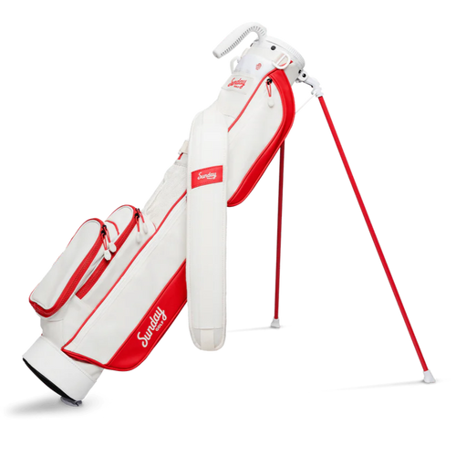 Sunday Golf Loma Womens Golf Stand Bag Red & Off-White