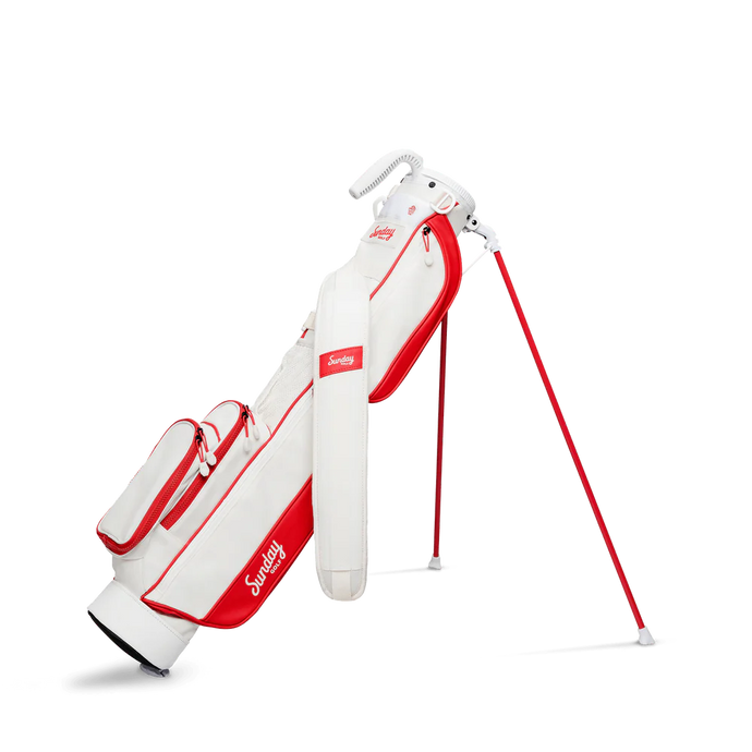 Sunday Golf Loma Womens Golf Stand Bag Red & Off-White