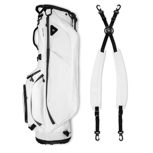 Sunday Golf Ryder 23 Golf Stand Bag White Vegan Leather (Bag Height 35