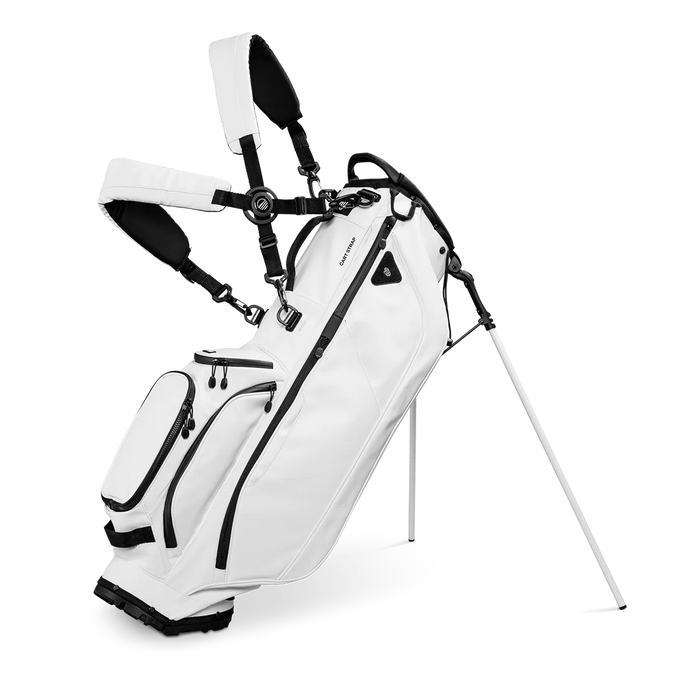 Sunday Golf Ryder 23 Golf Stand Bag White Vegan Leather (Bag Height 35