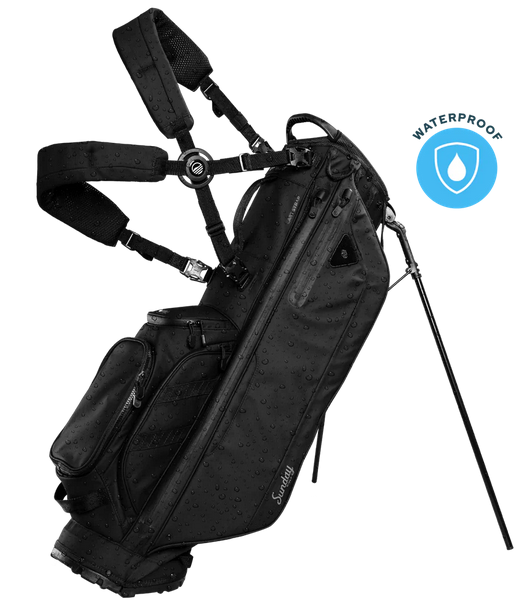Sunday Golf Ryder Stand Bag Black Water Proof (Bag Height 35