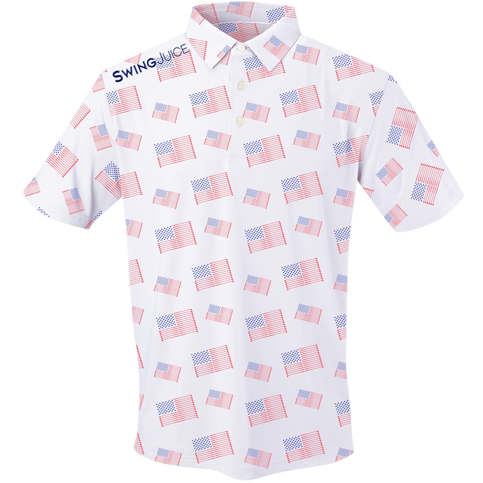 SwingJuice American Flag Performance Golf Polo Mens