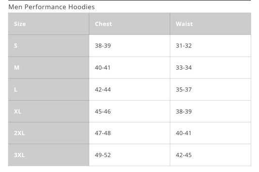 SwingJuice Mens Hoodies Sizing Chart