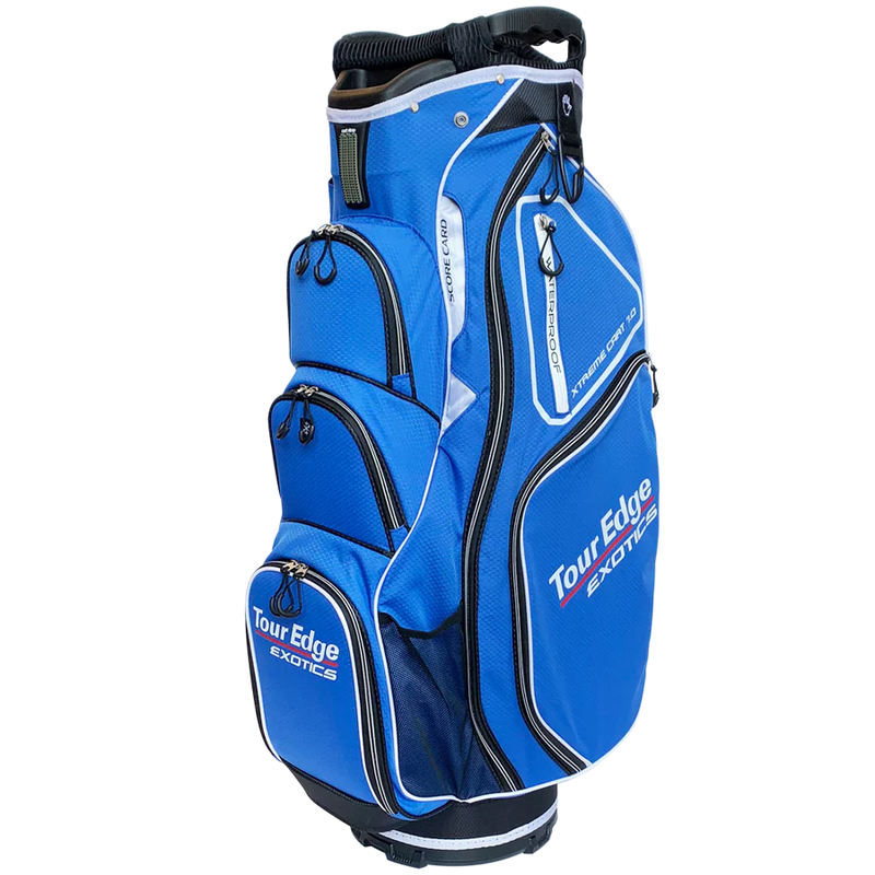 Load image into Gallery viewer, Tour Edge Exotics Xtreme 7.0 Deluxe Golf Cart Bag Blue White
