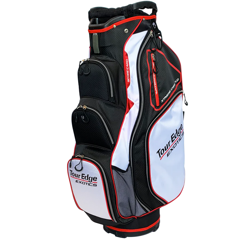 Load image into Gallery viewer, Tour Edge Exotics Xtreme 7.0 Deluxe Golf Cart Bag Red White
